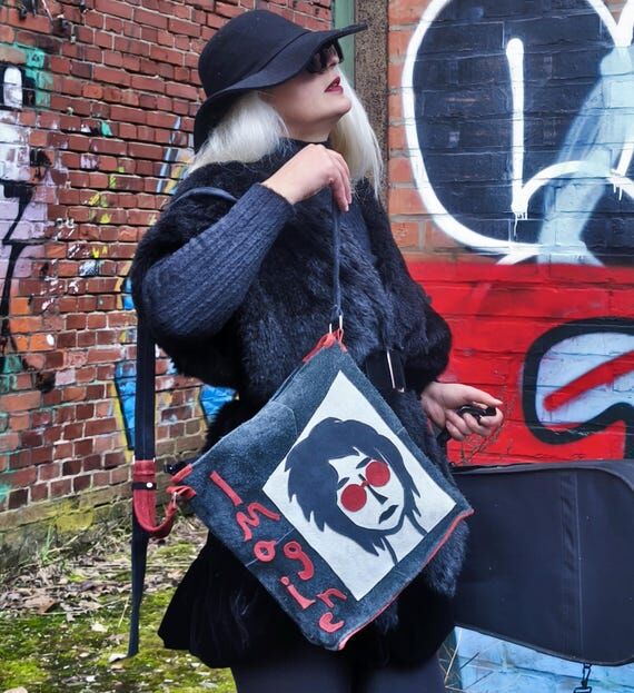 John Lennon, Boho bag Handmade Leather Bag, ...