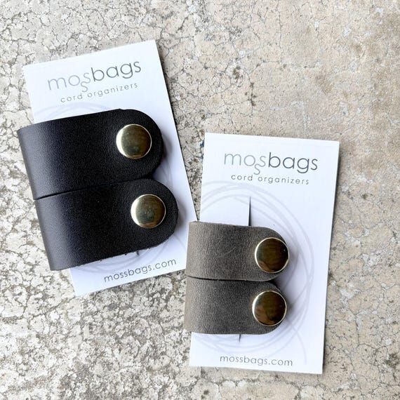 Leather Cord Organizers - 4 Full Grain Cable ...