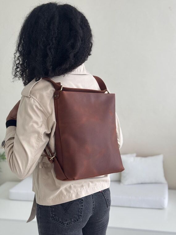 3 in 1 Leather Transformer Bag – Tote, Back...