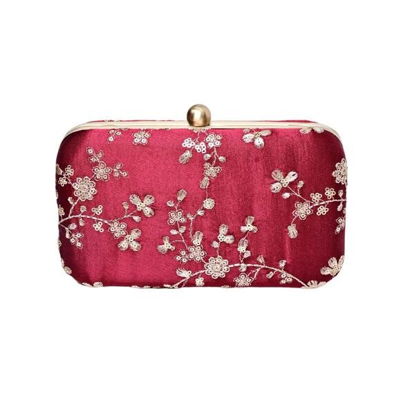 Maroon Bagicha Clutch Bag Fits your phone. 8&...