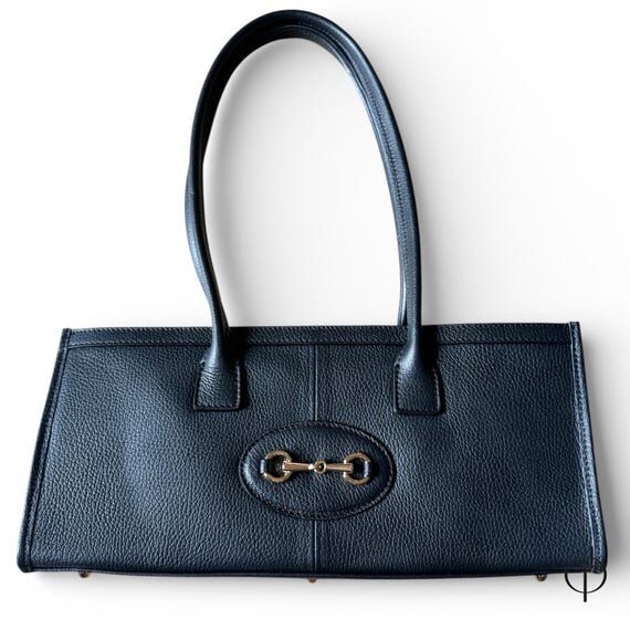 Italian Leather Shoulder Bag: Structured Bagu...