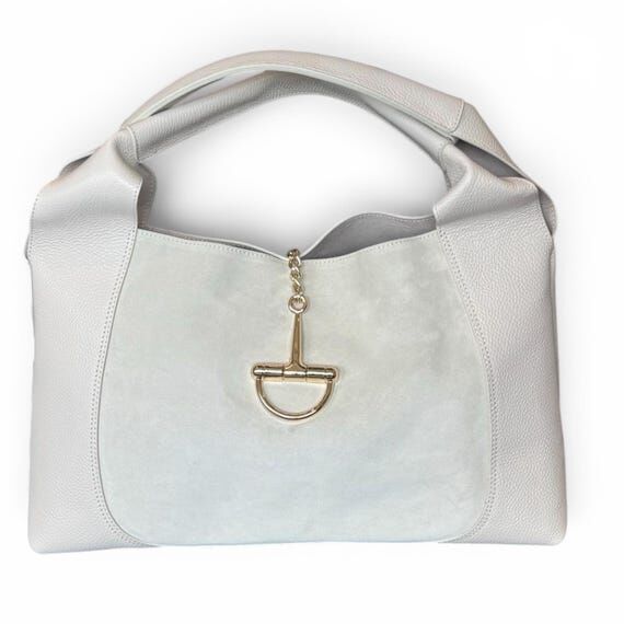Alba Italian Suede Leather Hobo Bag, Handmade...