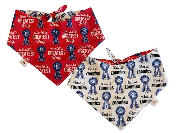 Dog Bandana, Reversible, TIE-ON - World's Gre...