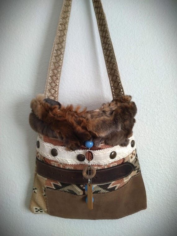 Handmade Navajo Fabric, Leather & Fabric Patc...