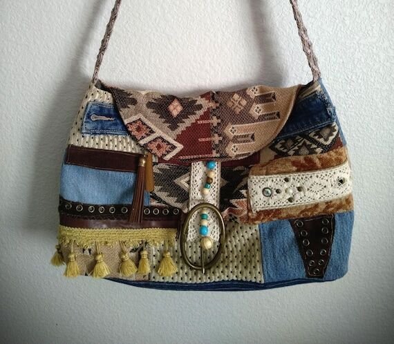 Handmade Fabric Shoulder Bag...