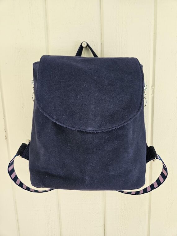 Minimalist Waxed Canvas Backpack, Small Navy...