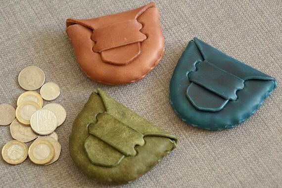Handmade Leather Coin Wallet, Small Leather P...