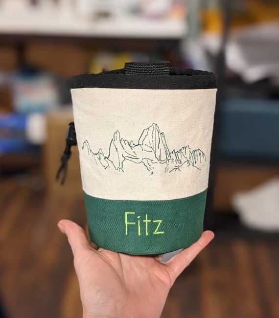 Mountain Embroidered Rock Climbing Chalk Bag ...