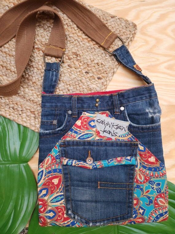 Mandala Flower Crossbody/Shoulder bag, Upcycl...