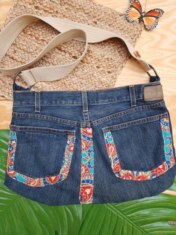 Mandala Flower Crossbody/Shoulder Jean bag, B...