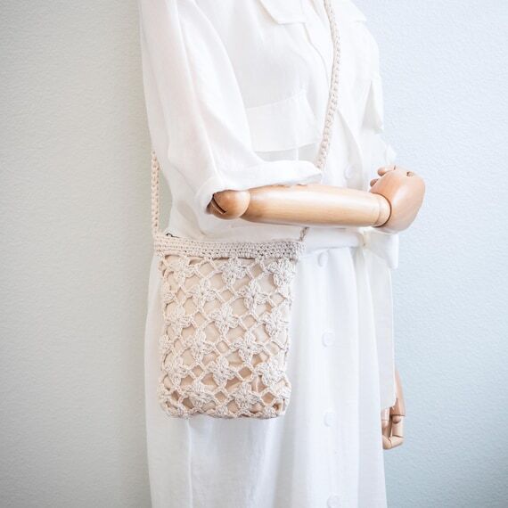Crochet Shoulder Crossbody Bag – Minimalist...