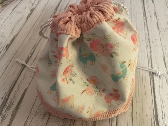 Baby Llama Corduroy Drawstring Bag: Kids Trav...
