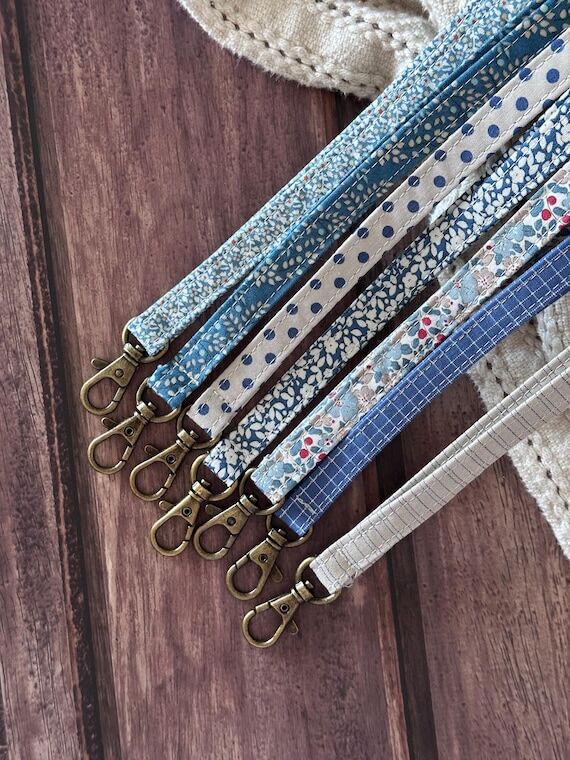Summer Blues Skinny Fabric Lanyard – Teache...