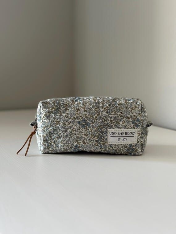 Morning Mist Quilted Boxy Pouch – Floral Ma...
