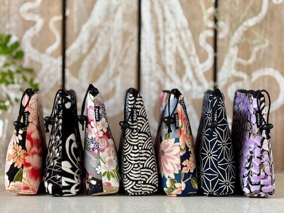 Handmade Japanese Print Zipper Pouch, Island ...