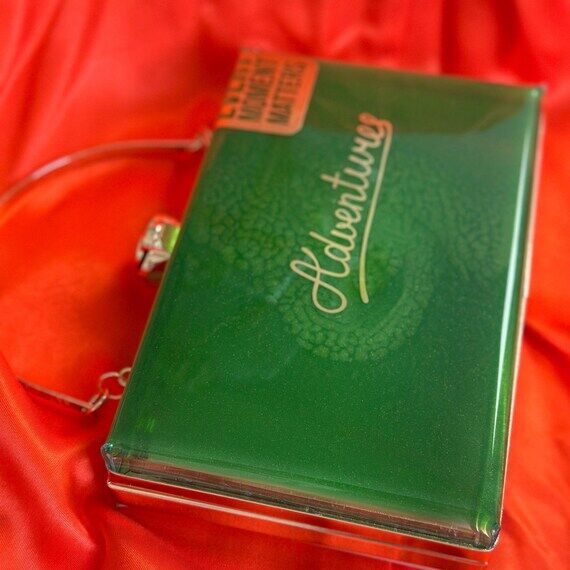 Green Acrylic Clutch Bag: Resin Handmade Clut...