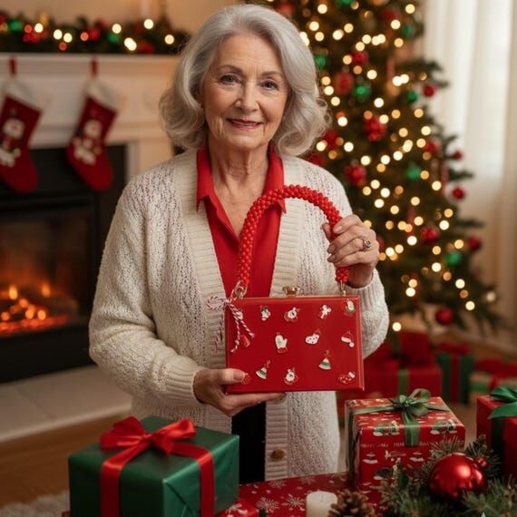 Christmas Themed Red Clutch: Christmas Gifts,...