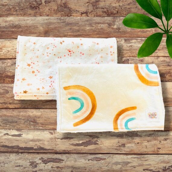 Rainbow Arches Burp Cloth Set, Cotton Terry C...