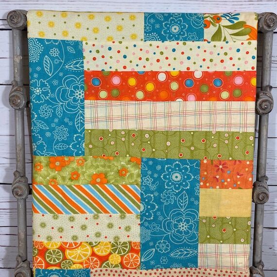 Modern twin-size quilt -- Handmade blanket --...