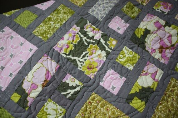 Twin size quilt, modern twin blanket, bedding...