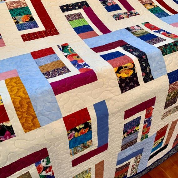 Nantucket Hideaway Quilt: Handmade Scrappy Pa...