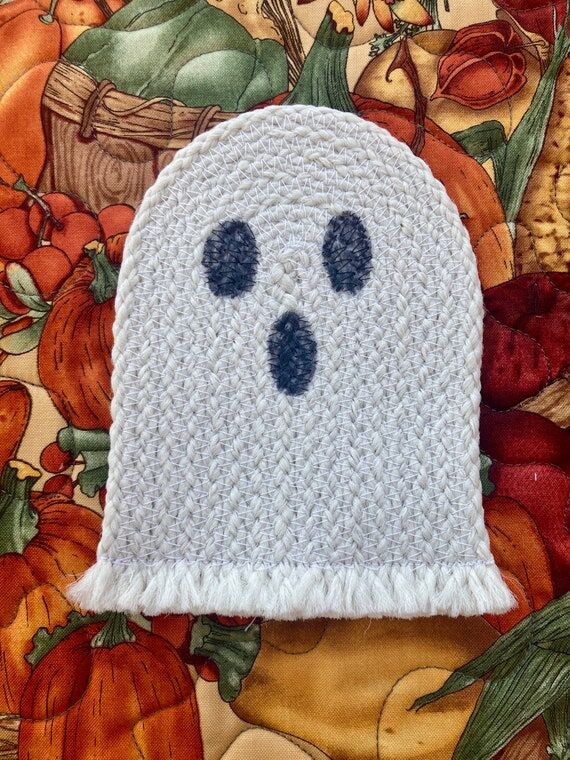 Rustic Ghost Coasters – Handmade Rope Hallo...