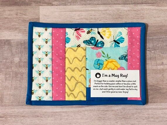 Mug Rug, Quilted Fabric Coaster, Mini quilt, ...