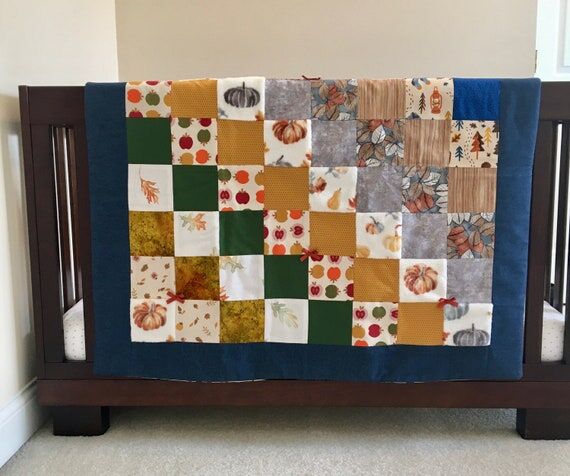 Autumn Polka Baby Quilt - Fall Theme, Gender ...