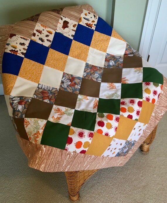 Baby’s First Fall Baby Quilt - Handmade Bab...