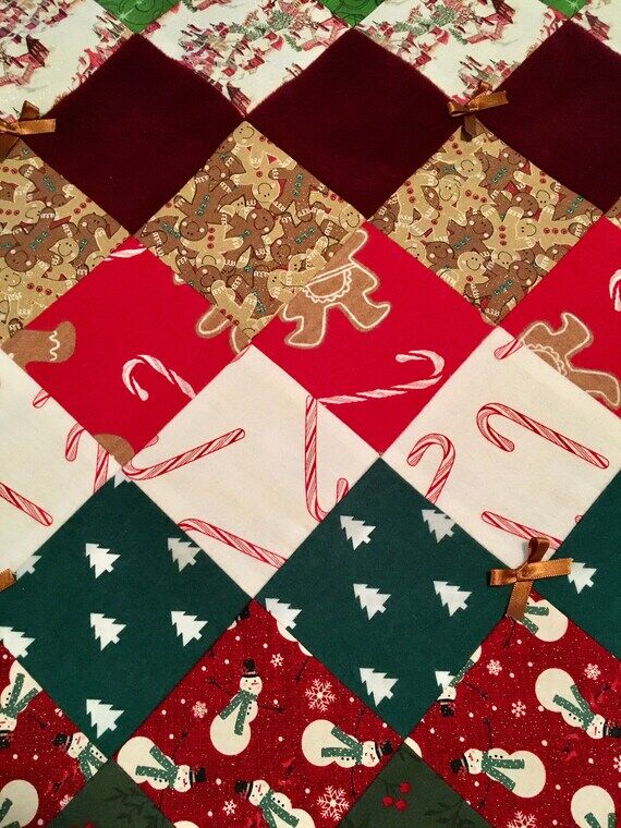 Gingerbread Dreams-Handmade Baby Quilt, Chris...