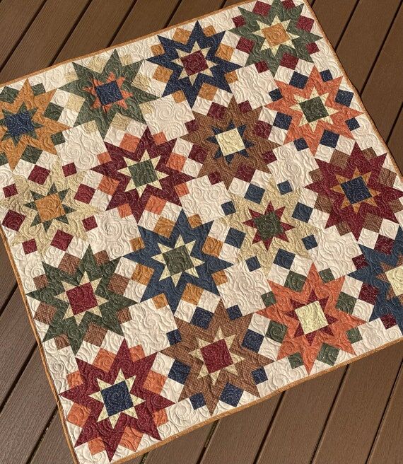 Morning Star quilt, handmade quilt, made to o...