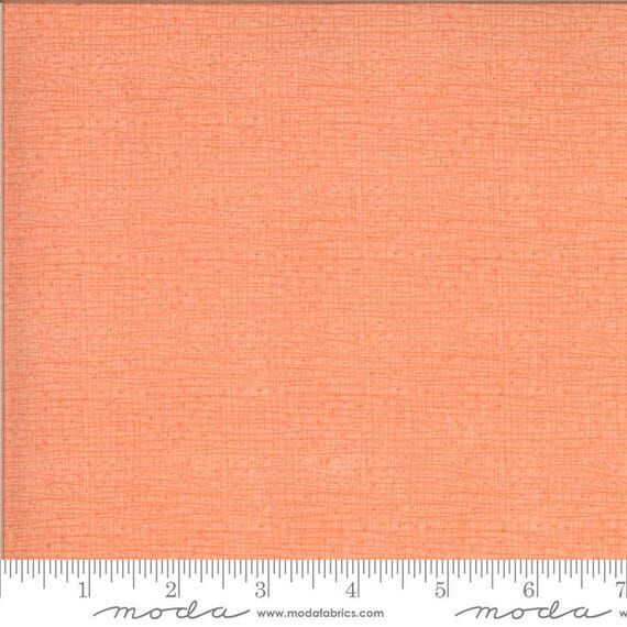 Thatched Peach Orange Cotton Moda Fabric by R...