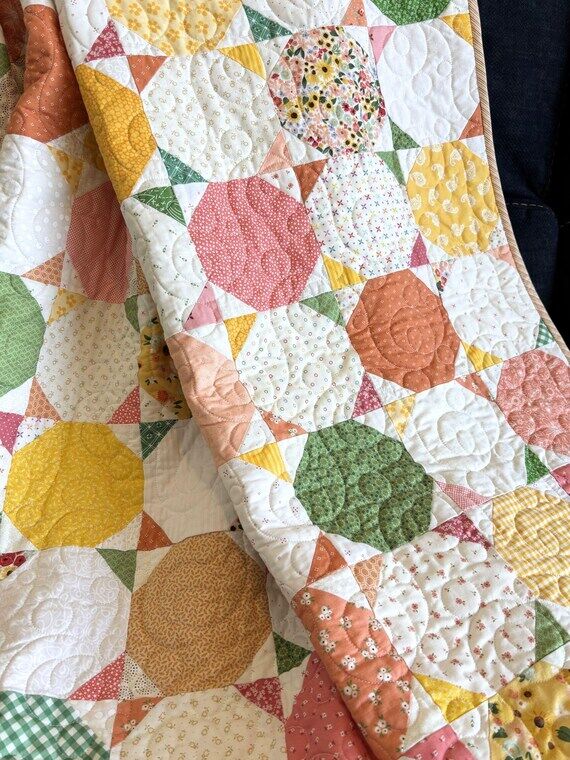 Hello Spring Quilted Throw for Adults Handmad...