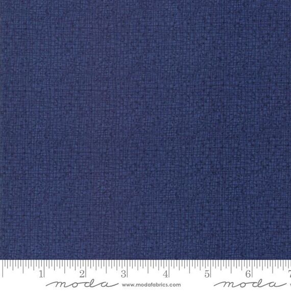 Thatched Navy Blue Cotton Moda Fabric by Robi...