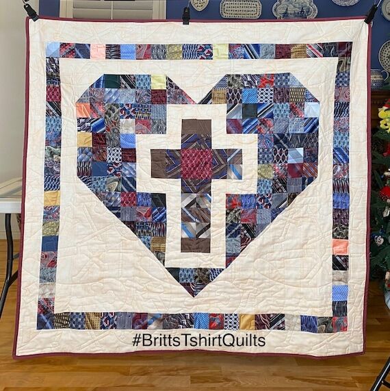 Custom Memory Quilt: Heart Design from Loved ...