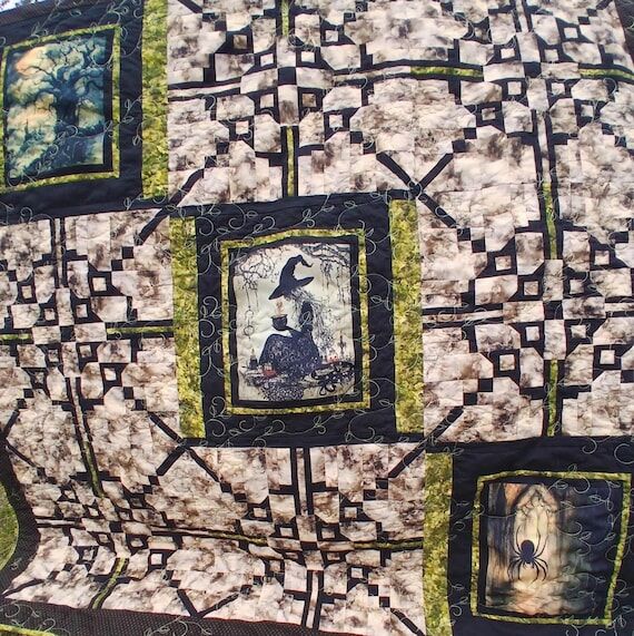 Handmade Halloween Gothic Witch and Patchwork...
