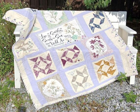 Handmade Coastal Beach Theme Patchwork Cotton...