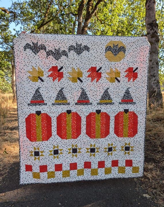 Handmade Halloween Quilt/Fall Quilt with Ruby...