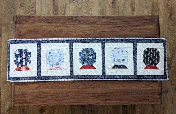 Handmade Quilted Christmas Table Runner: Snow...