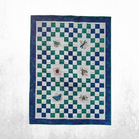 Embroidered Insect Quilt – Handmade Cotton ...