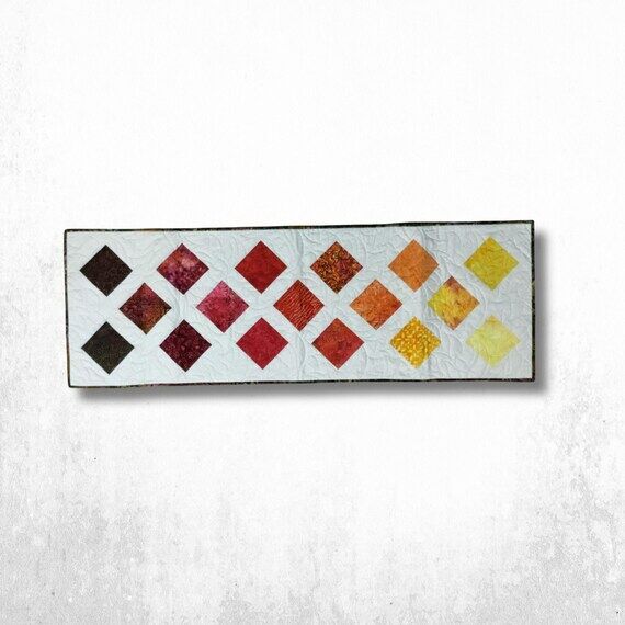 Quilted Autumn Table Runner - Handmade Fall D...