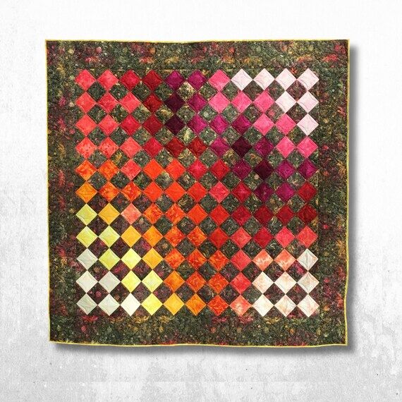 Handmade Fall Leaves Quilt - Full Queen Bedsp...