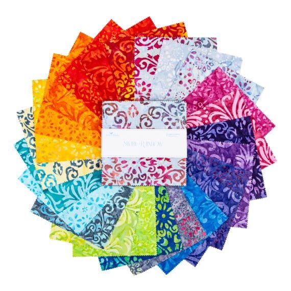 Riley Blake Swirl the Rainbow Batik 5" P...