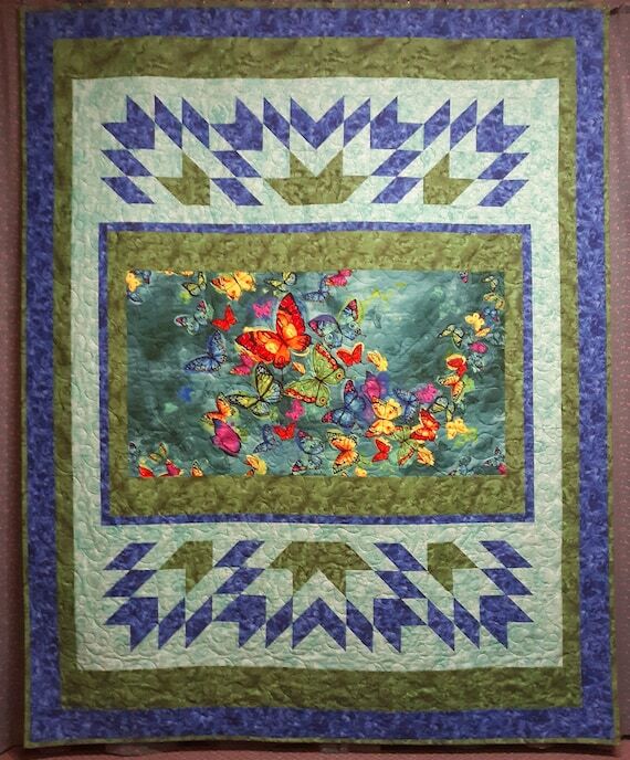 Butterfly Pavilion #1 Panel Queen Size Topper...