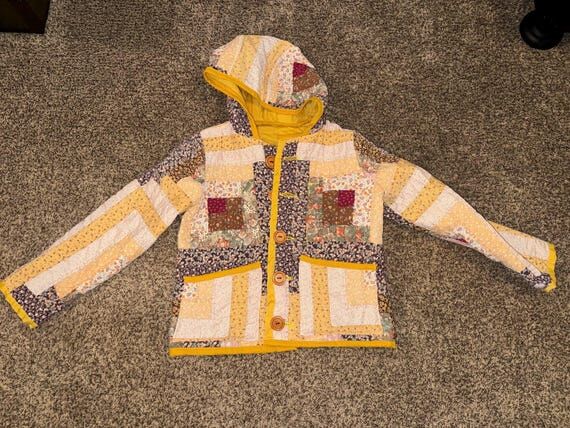 Yellow Quilt Handmade Coat - small...