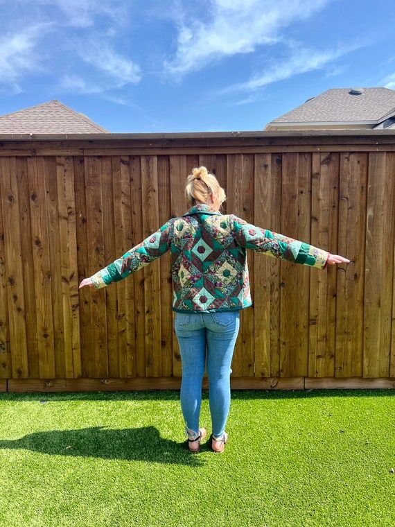 green quilt jacket - small...