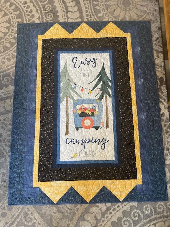 Camping Themed Quilt, RV Decor...