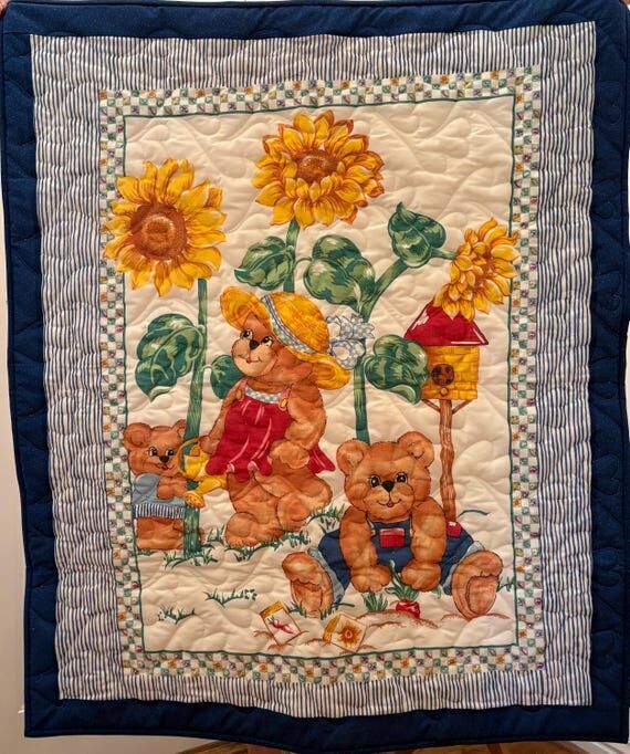 Sunflower Bears Baby Blanket...