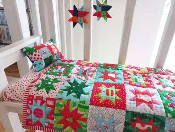 Handmade Christmas Doll Quilt Set: Patchwork ...