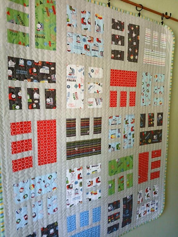 Thomas the Train Patchwork Quilt: Handmade Co...
